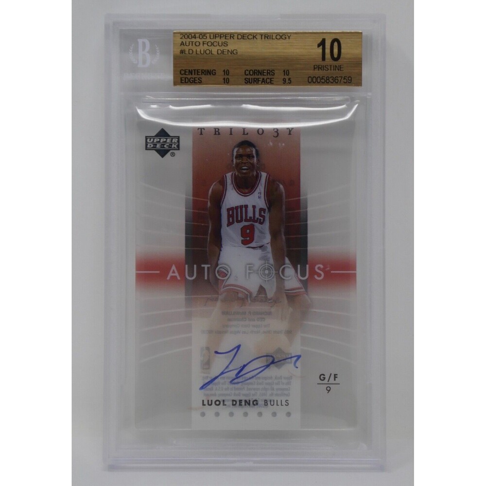 2004-05 Upper Deck Trilogy Auto Focus Luol Deng Rookie Bulls Beckett 10